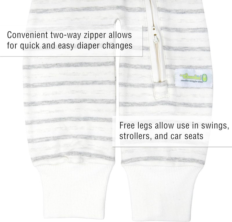 Woombie Leggies Combination Swaddle with Convertible Arms  Hip Healthy FreeLegs Transition Swaddle with Arms inOut Options  Twilight Gray Stripes 36 Months - Image 5