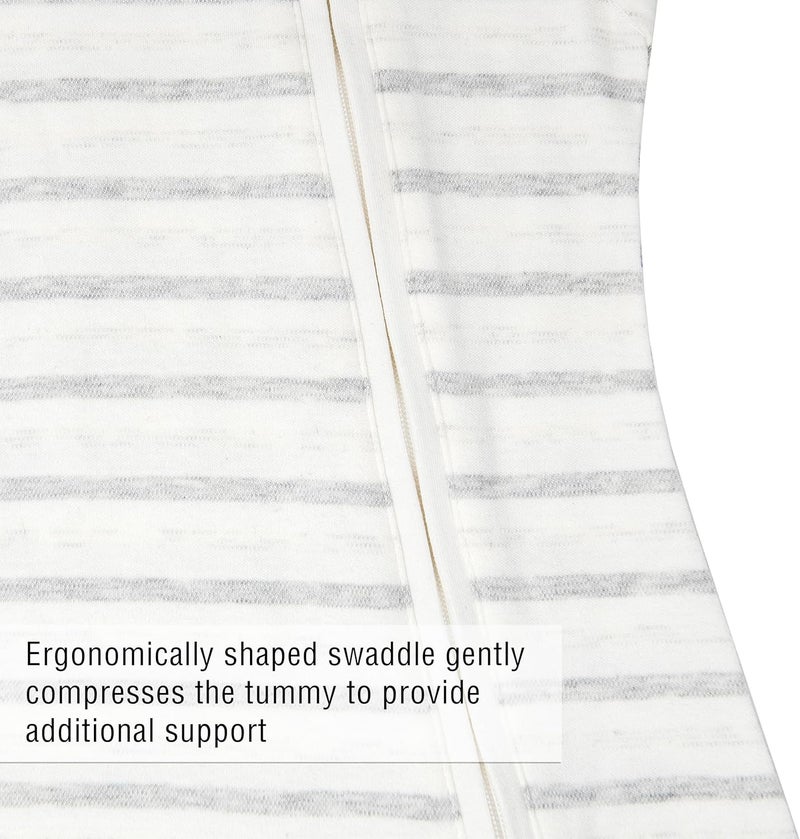 Woombie Leggies Combination Swaddle with Convertible Arms  Hip Healthy FreeLegs Transition Swaddle with Arms inOut Options  Twilight Gray Stripes 36 Months - Image 4