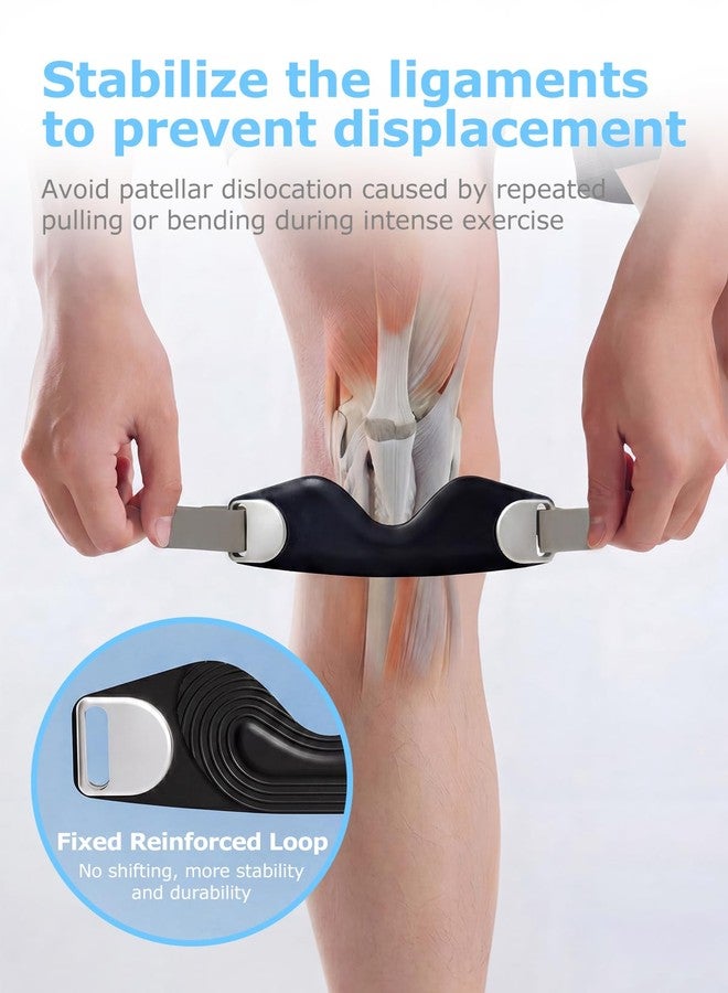 Wismee Silicone Patellar Tendon Support Strap 2 Pack, Knee Band for Sports Hiking, Soccer, Basketball, Running, Adjustable Silicone Knee Brace for Women Men - Image 2