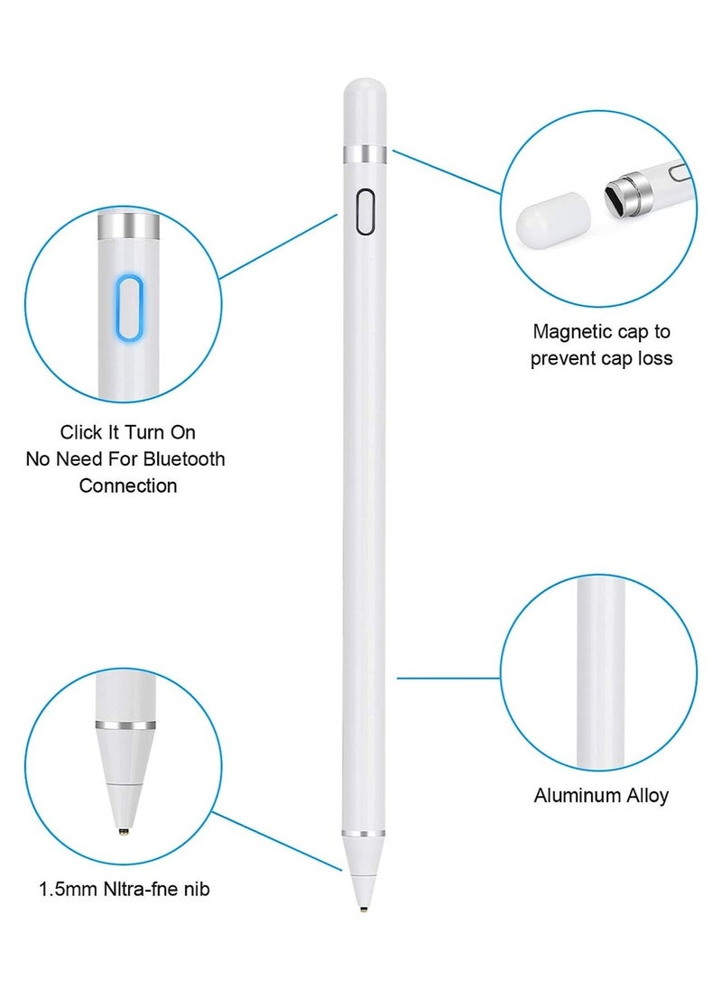 ELTRAZONE Stylus Pen for Touch Screens Rechargeable 1.5mm Fine Point Active Capacitive Stylus Smart Pencil Digital Compatible iPad and Most Tablet  - Image 3
