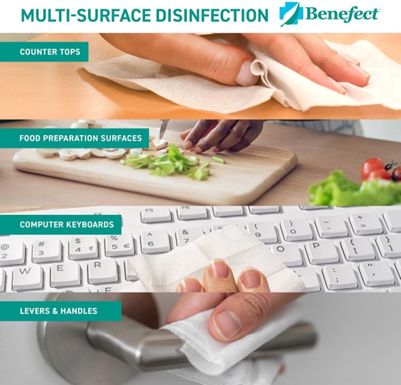Benefect Botanical Disinfecting Wipes - (170 Wipe Count) Natural, No Residue - Antibacterial Disinfectant, Multi-Surface Cleaning and Sanitizing Wipes - Image 5