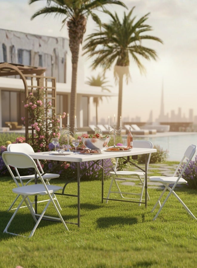 3MPlast 180x74cm Folding Table – Heavy Duty, Portable, Centerfold Design, Large Plastic Table for Events, Catering, Office & Outdoor - Image 5