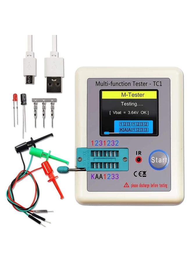 LCR TC1 TFT LCD Transistor Tester Capacitor Resistor Meter Compact Digital Display - Image 1