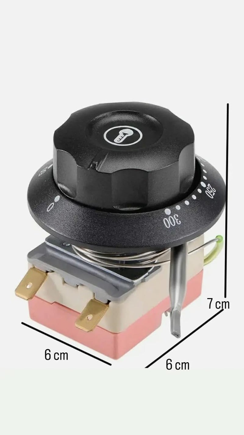 Shoppers Hub PNQ SPARES for IMPORTED SANDWICH GRILLER 811811E813 Models 300C Thermostat with Black Knob Set Contains 1 Thermostat 1 Black Knob - Image 2