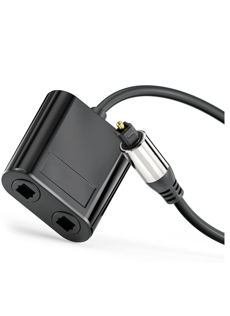 Excefore 2 Port Optical Audio Cable Splitter, Optical Fiber Audio Splitter 1 in 2 Out Support LPCM 2.0, Dolby Digital, DTS 5.1 for DVD/CD Player, Xbox, TV, PS4/PS5, Home Theatre, Receiver, Sound Bar - Image 2