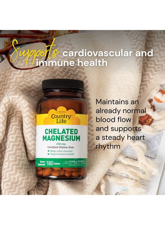 Country Life, Chelated Magnesium 250mg, Supports Bone and Immune Health, Daily Supplement, 240 ct - Image 2