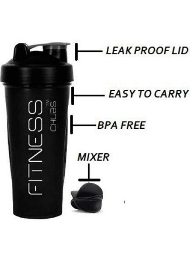 Chubs Gym Shaker For Protein Shaker, Preworkout And,Bcaa Shaker, Protein Shaker Bottle,Gym Bottle For Men And Women Bpa-Free Material Typhoon - 700 Ml (Smoke Black) - Plastic  - Image 2