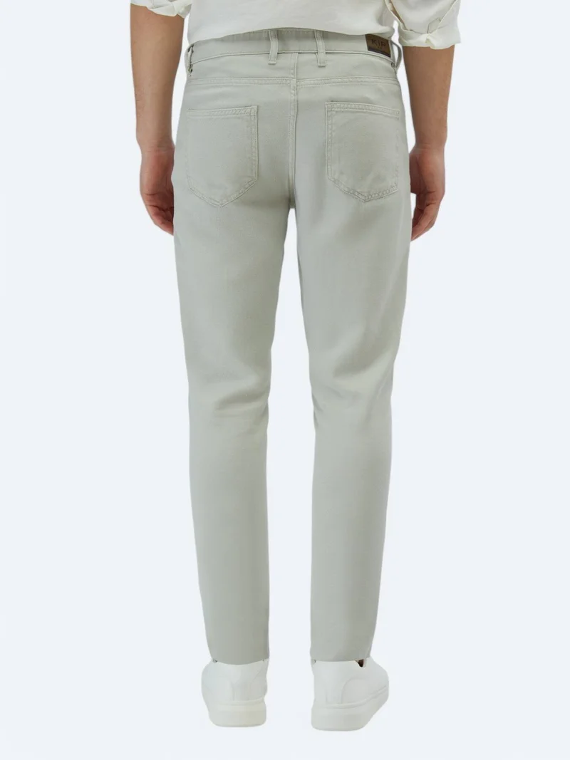 Kip Stone Weaving Regular Fit Casual Cotton Blended Trousers