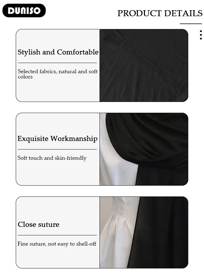 DUNISO Hijab Headscarf for Women,High Quality Muslim Shawl Head Scarf, Elegant Prayer Hijab Prayer Shawl,High Stretch Hijab,Pure Color Half-body Cover Hijab,Girls and Women Ideal Soft Lightweight Headscarf  - Image 5