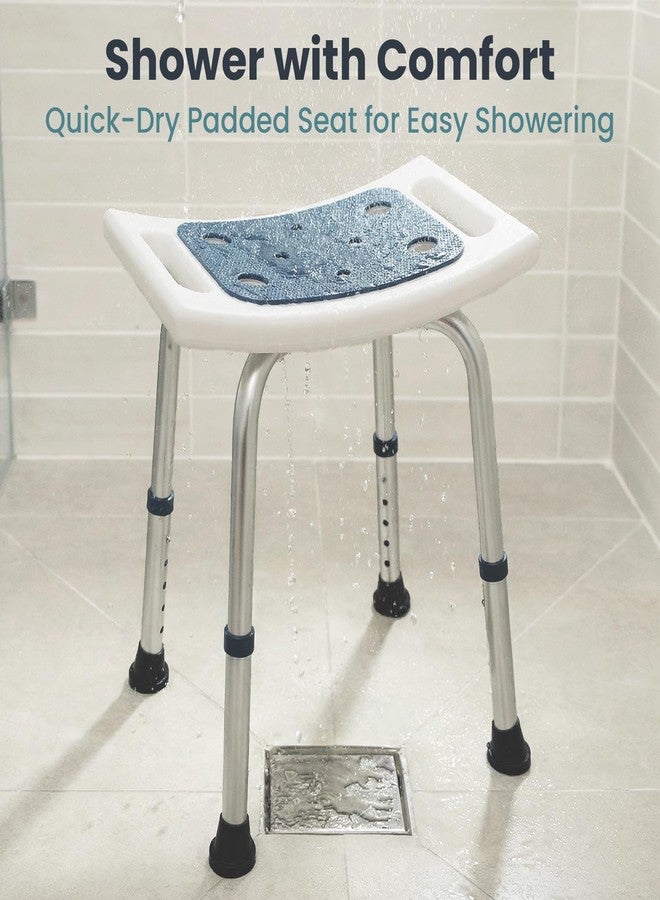 PELEGON Shower Chair for Inside Shower (350 lb) - Adjustable Height, Padded Seat, Shower Chair for Elderly and Disabled - Shower Chair for Adults, Tub Chairs for Bathtubs - Dark Blue - Image 5