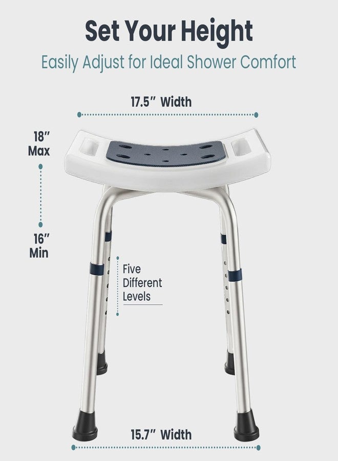 PELEGON Shower Chair for Inside Shower (350 lb) - Adjustable Height, Padded Seat, Shower Chair for Elderly and Disabled - Shower Chair for Adults, Tub Chairs for Bathtubs - Dark Blue - Image 2