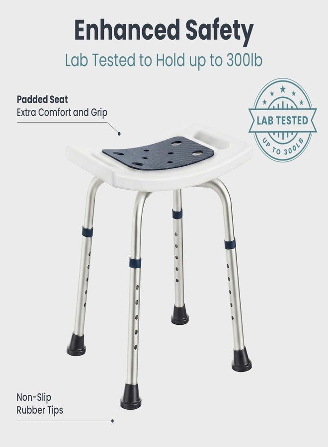 PELEGON Shower Chair for Inside Shower (350 lb) - Adjustable Height, Padded Seat, Shower Chair for Elderly and Disabled - Shower Chair for Adults, Tub Chairs for Bathtubs - Dark Blue - Image 3