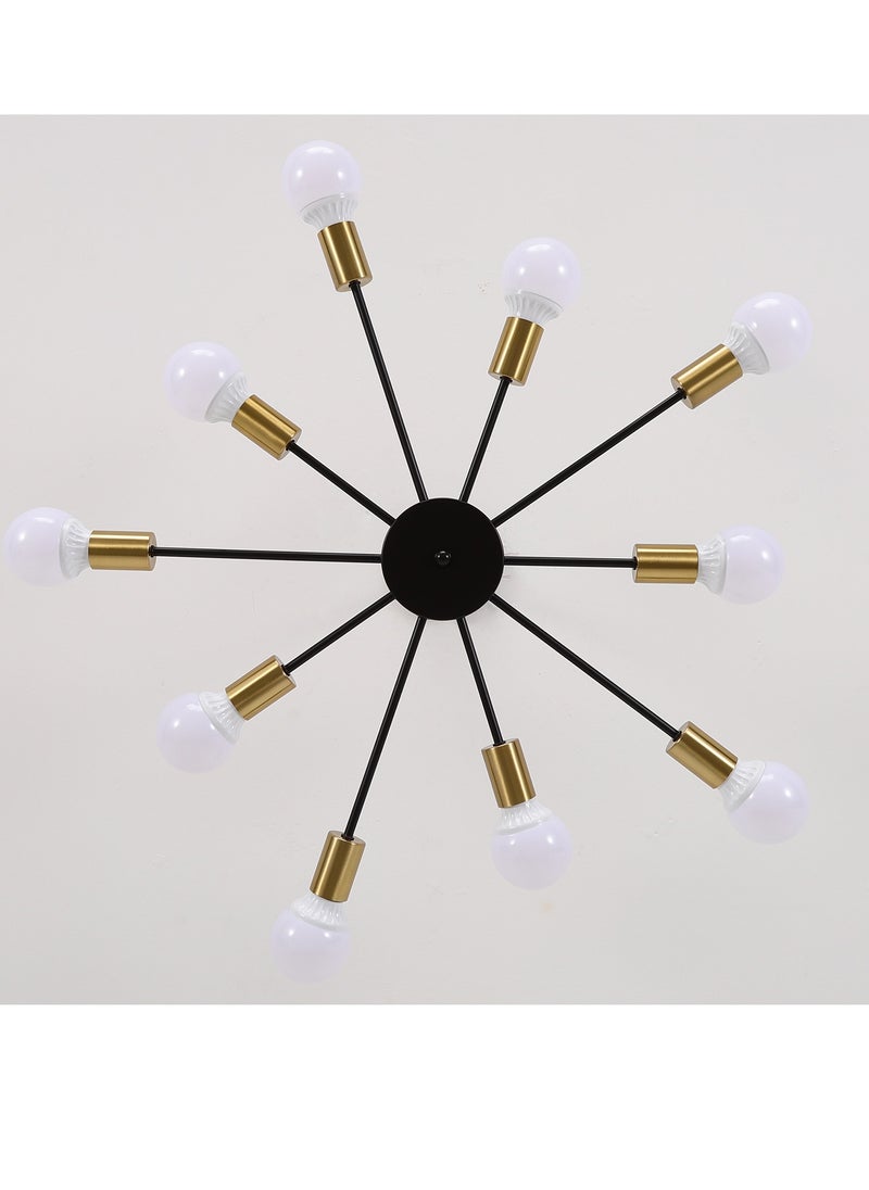GEADI - Modern Sputnik Chandelier Gold Mid Century Island Pendant Light Fixture 10 Light Ceiling Chandeliers for Kitchen Dining Room Bedrooms - Image 1