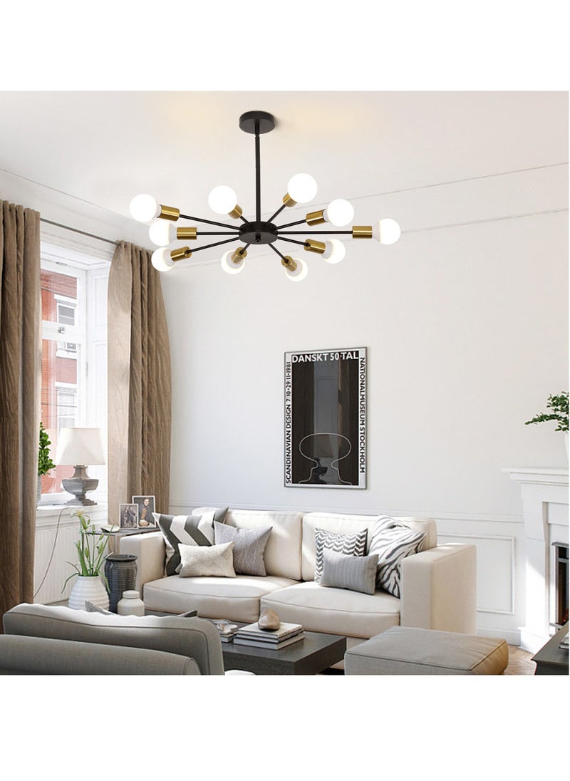 GEADI - Modern Sputnik Chandelier Gold Mid Century Island Pendant Light Fixture 10 Light Ceiling Chandeliers for Kitchen Dining Room Bedrooms - Image 1