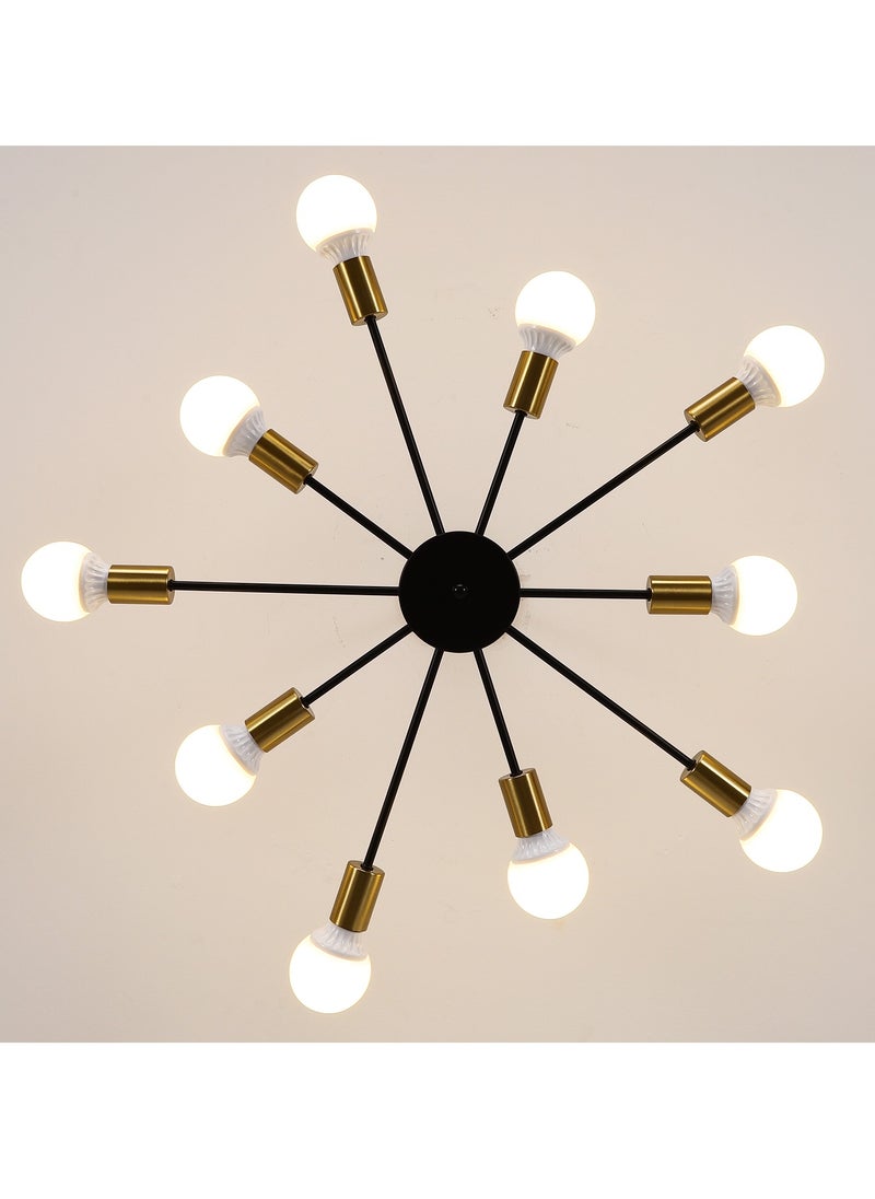 GEADI - Modern Sputnik Chandelier Gold Mid Century Island Pendant Light Fixture 10 Light Ceiling Chandeliers for Kitchen Dining Room Bedrooms - Image 1