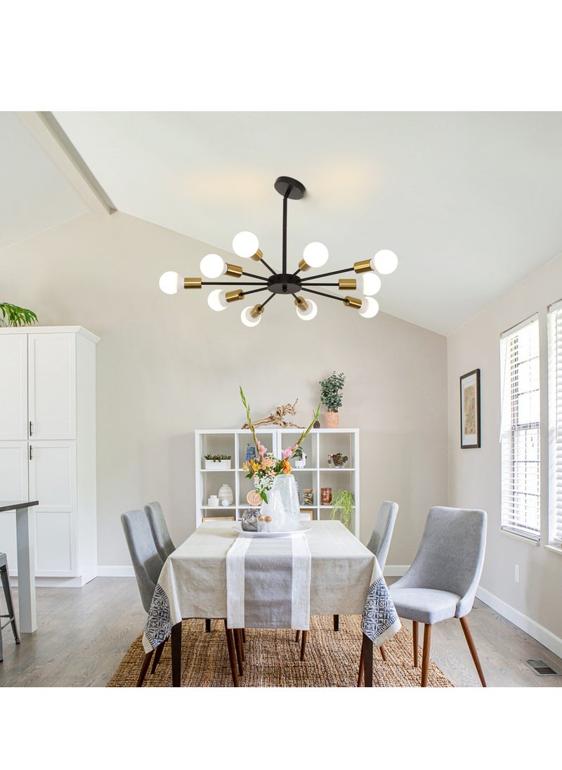 GEADI - Modern Sputnik Chandelier Gold Mid Century Island Pendant Light Fixture 10 Light Ceiling Chandeliers for Kitchen Dining Room Bedrooms - Image 1