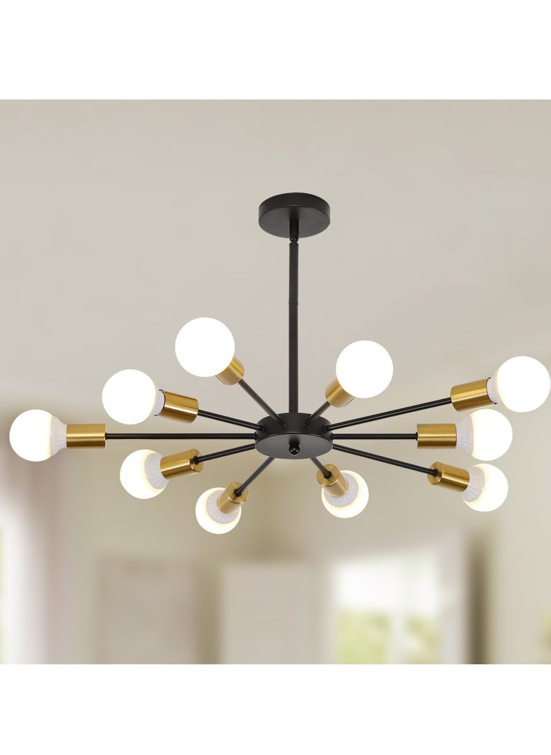 GEADI - Modern Sputnik Chandelier Gold Mid Century Island Pendant Light Fixture 10 Light Ceiling Chandeliers for Kitchen Dining Room Bedrooms - Image 1