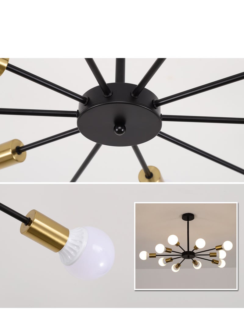 GEADI - Modern Sputnik Chandelier Gold Mid Century Island Pendant Light Fixture 10 Light Ceiling Chandeliers for Kitchen Dining Room Bedrooms - Image 1