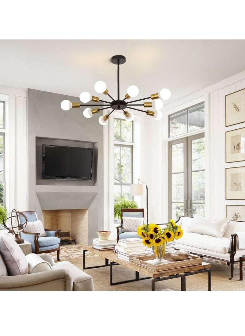 GEADI - Modern Sputnik Chandelier Gold Mid Century Island Pendant Light Fixture 10 Light Ceiling Chandeliers for Kitchen Dining Room Bedrooms - Image 1