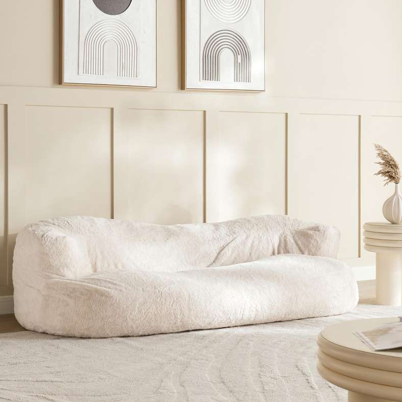 Pan Home Beige 2-Seater Sofa for Living Room