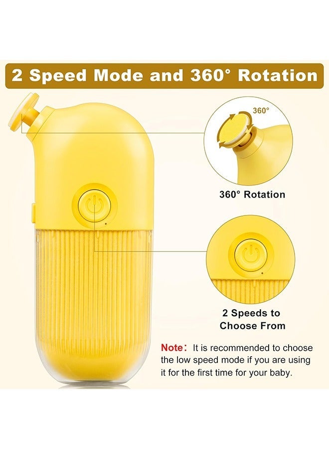 general Baby Electric Nail Trimmer, 7 Safe Grinding Heads Nail File Kit, Rechargeable Safe Nail File for Baby Newborn Infant Toddler Kids or Adults Toes Fingernails (Yellow) - Image 2