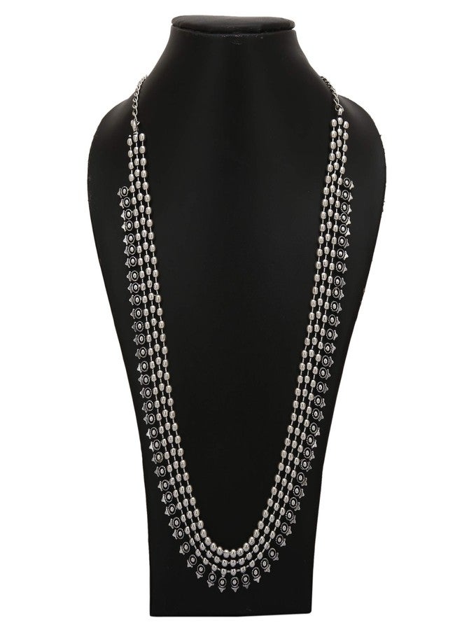 Sasitrends Ethic Oxidised German Silver Long Haram Necklace for Women and Girls - Image 4