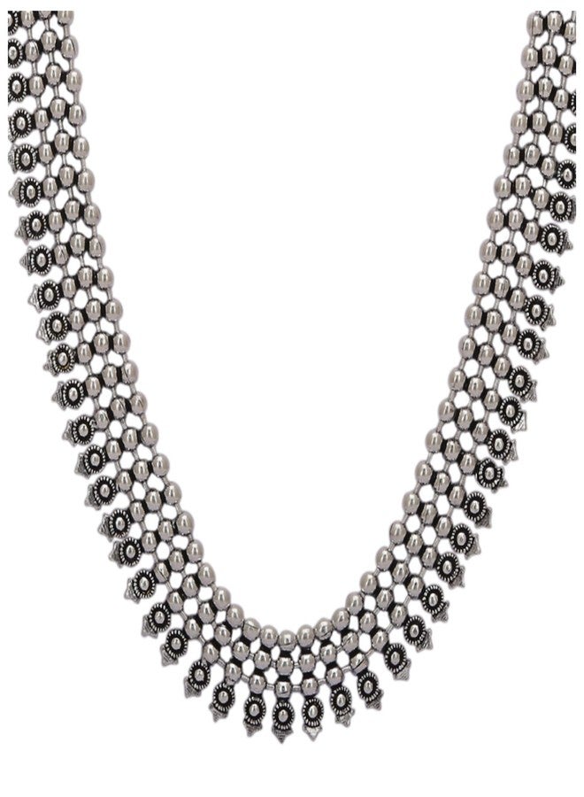 Sasitrends Ethic Oxidised German Silver Long Haram Necklace for Women and Girls - Image 2