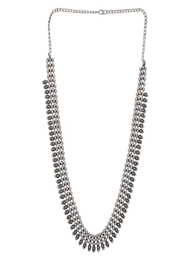 Sasitrends Ethic Oxidised German Silver Long Haram Necklace for Women and Girls - Image 3