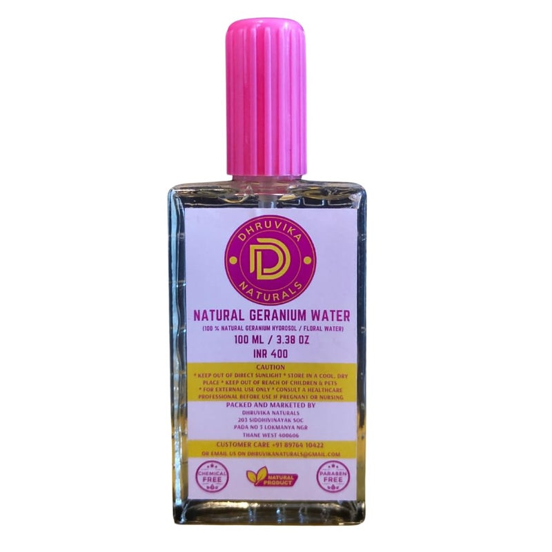 Natural Geranium Water Natural Geranium Floral Water Hydrosol by Dhruvika Naturals 100 ML Mist Form - Image 2