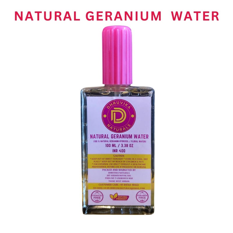 Natural Geranium Water Natural Geranium Floral Water Hydrosol by Dhruvika Naturals 100 ML Mist Form - Image 4