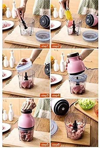 Shopobox Electric Meat Grinders with Bowl for Heavy Kitchen Food Chopper, Meat, Vegetables, Onion Slicer Garlic Slicer Dicer Food Processor (Mini Chopper) | 220 watts |Multicolour - Image 5