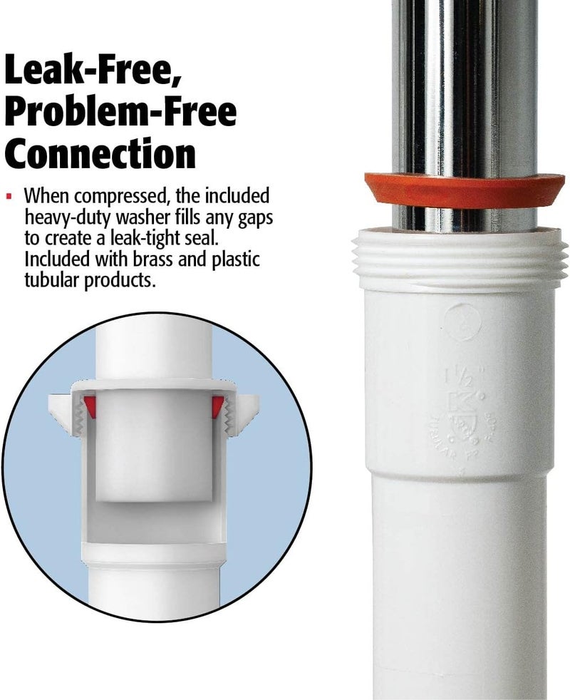 Plumb Pak 700WK S Trap, 1-1/4-Inch or 1-1/2-Inch by 20 1/2-Inch, White - Image 4