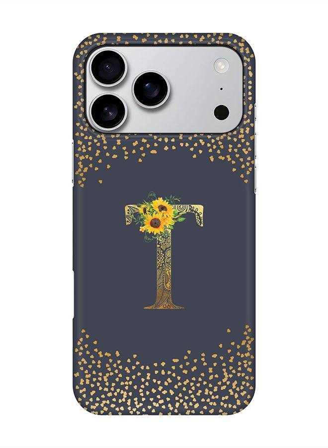 Stylizedd For iPhone 17 Pro Max,Case, [Compatible with MagSafe] Magnetic cover Slim fit Protection Matte, - Custom Floral Monogram - T  (Grey )