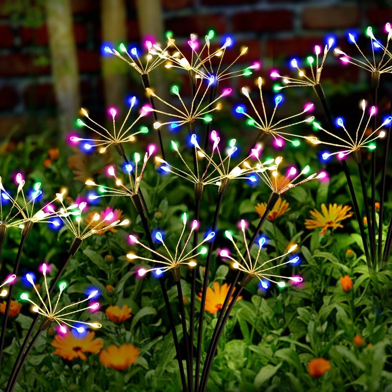 Kwaiffeo Solar Garden Lights Outdoor Waterproof Decorative Solar Lights for Outside 2 Pack with120 LED Swaying Fairy Firework Light Yard Garden Decor Gifts for Mothers Day Mom Grandma Women - Image 2