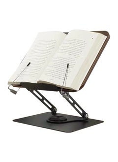 360° Rotating Wooden Quran Stand, Foldable and Strong Load-Bearing Book Stand With Non-Slip Silicone Base, Sturdy and Durable Carbon Steel Frame, Suitable for Reading, Drawing, Tablet Placement, Quran Book Display