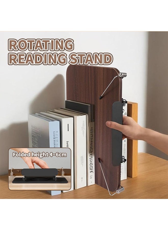 Generic - 360° Rotating Wooden Quran Stand, Foldable and Strong Load-Bearing Book Stand With Non-Slip Silicone Base, Sturdy and Durable Carbon Steel Frame, Suitable for Reading, Drawing, Tablet Placement, Quran Book Display - Image 1