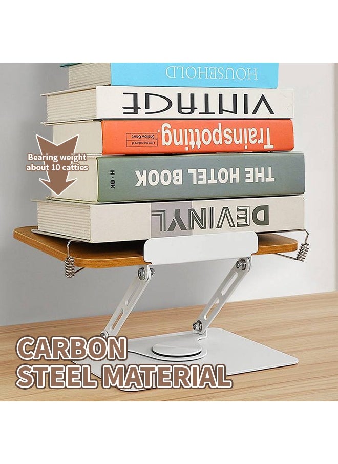 Generic - 360° Rotating Wooden Quran Stand, Foldable and Strong Load-Bearing Book Stand With Non-Slip Silicone Base, Sturdy and Durable Carbon Steel Frame, Suitable for Reading, Drawing, Tablet Placement, Quran Book Display - Image 1