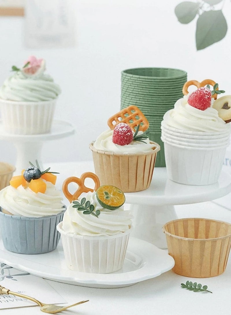 50pcs Cupcake Cups with Oilproof Baking Liners with Aluminum Foil Rims  - Image 2