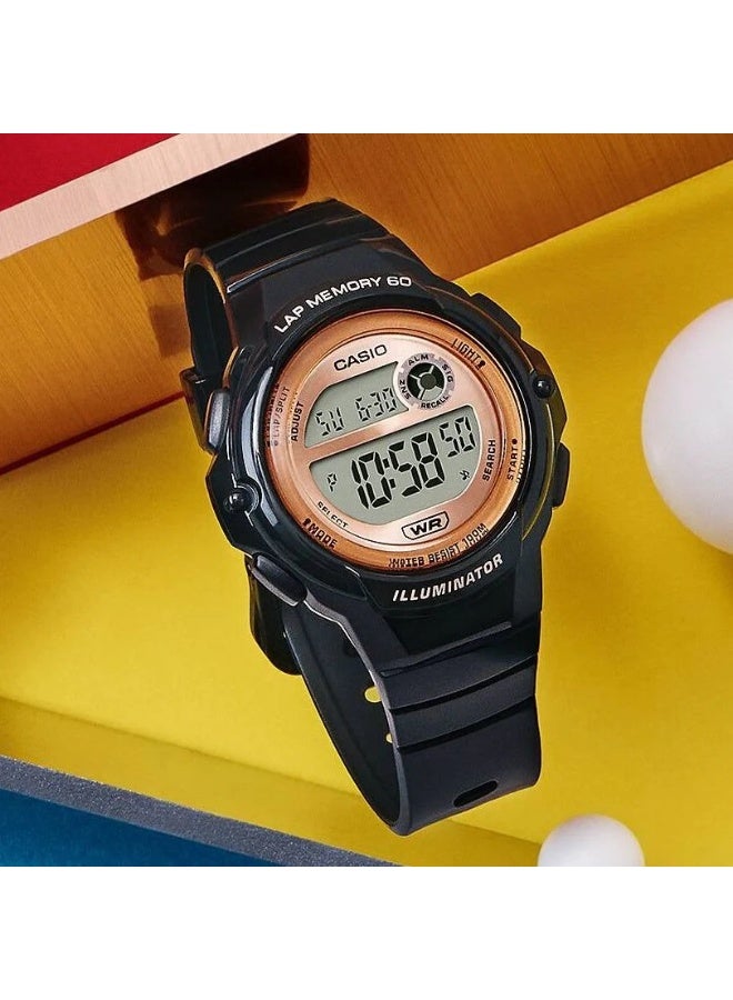 CASIO Youth Digital Women’s Watch LWS‑1200H‑1AVDF , 45.5 mm Bronze Dial, Black Resin Band, 100 m WR - Image 3