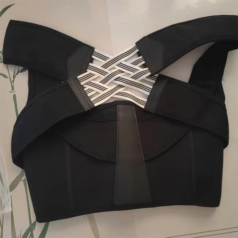 Bluejw Adjustable Shoulder Back Posture Corrector Support Belt - Waist Trimmer for Men, Women & Kids - Orthopedic Brace - Image 1