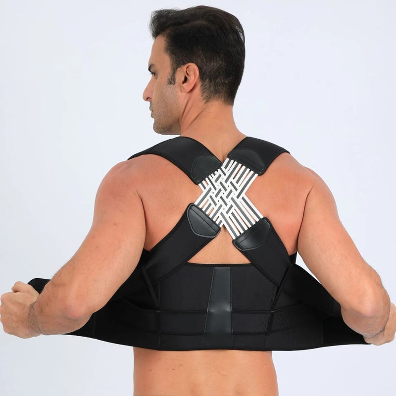 Bluejw Adjustable Shoulder Back Posture Corrector Support Belt - Waist Trimmer for Men, Women & Kids - Orthopedic Brace - Image 2