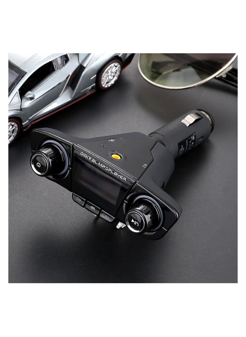 SYOSI Car MP3 Player Bluetooth Receiver, USB Flash Drive BT06 Car MP3 Cigarette Lighter Car Charger, Fuel Cell Phone Charger for Cars, 12V/24V Adapter with USB Charging Port and FM Transmitter - Image 2