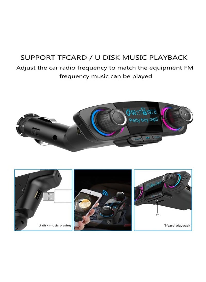 SYOSI Car MP3 Player Bluetooth Receiver, USB Flash Drive BT06 Car MP3 Cigarette Lighter Car Charger, Fuel Cell Phone Charger for Cars, 12V/24V Adapter with USB Charging Port and FM Transmitter - Image 3