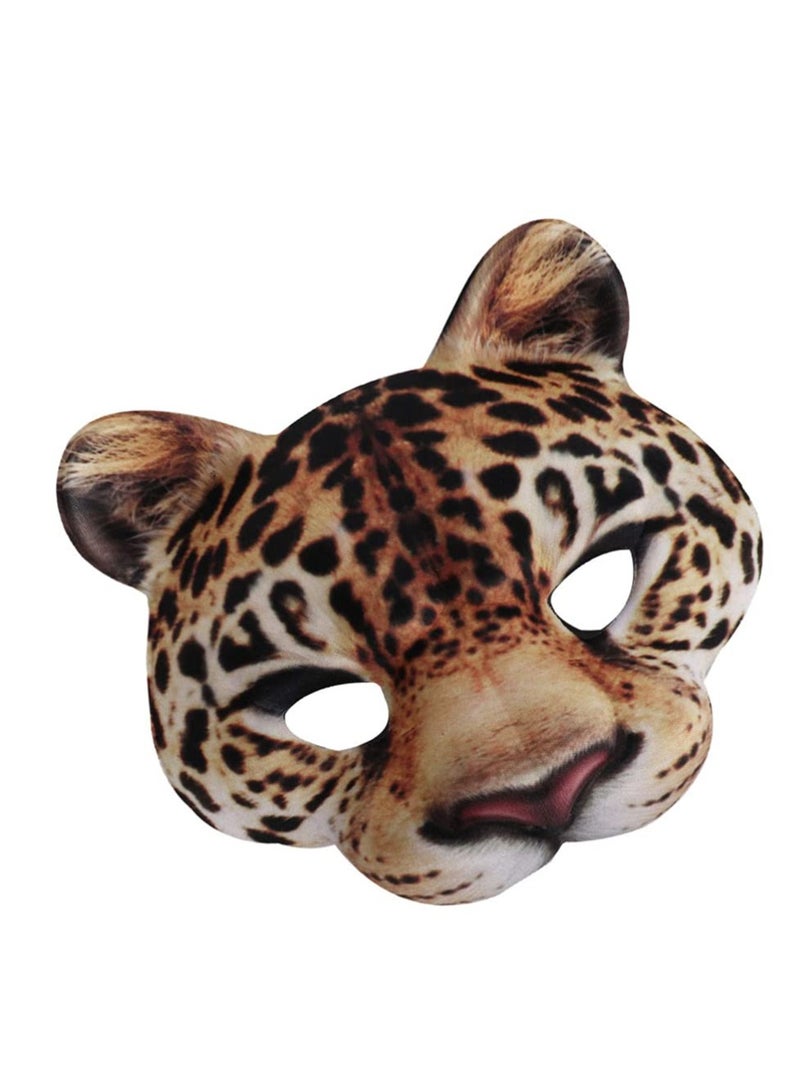 SOLARAE Prom mask, half face makeup leopard mask costume Suitable for animal cheetah role play Masquerade birthday party costume accessories for boys and girls universal face mask - Image 1