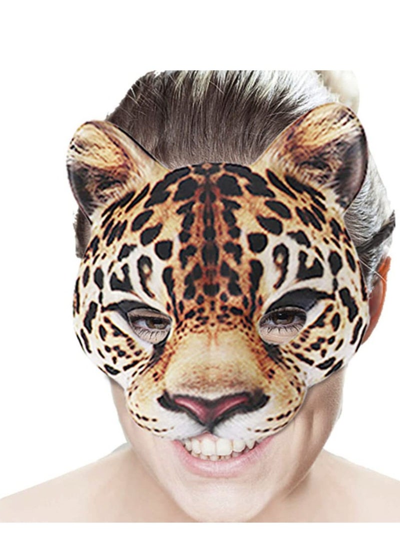 SOLARAE Prom mask, half face makeup leopard mask costume Suitable for animal cheetah role play Masquerade birthday party costume accessories for boys and girls universal face mask - Image 2
