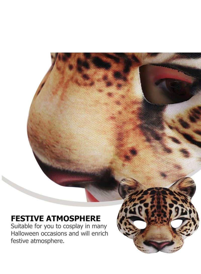 SOLARAE Prom mask, half face makeup leopard mask costume Suitable for animal cheetah role play Masquerade birthday party costume accessories for boys and girls universal face mask - Image 4
