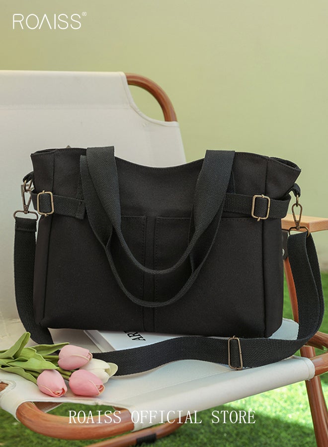 حقيبة كتف ذات سعة كبيرة متينة تتميز بتصميم ألوان ماكارون الجذابة سحاب سلس وتأتي بلون صلب وتستخدم كحقيبة توت