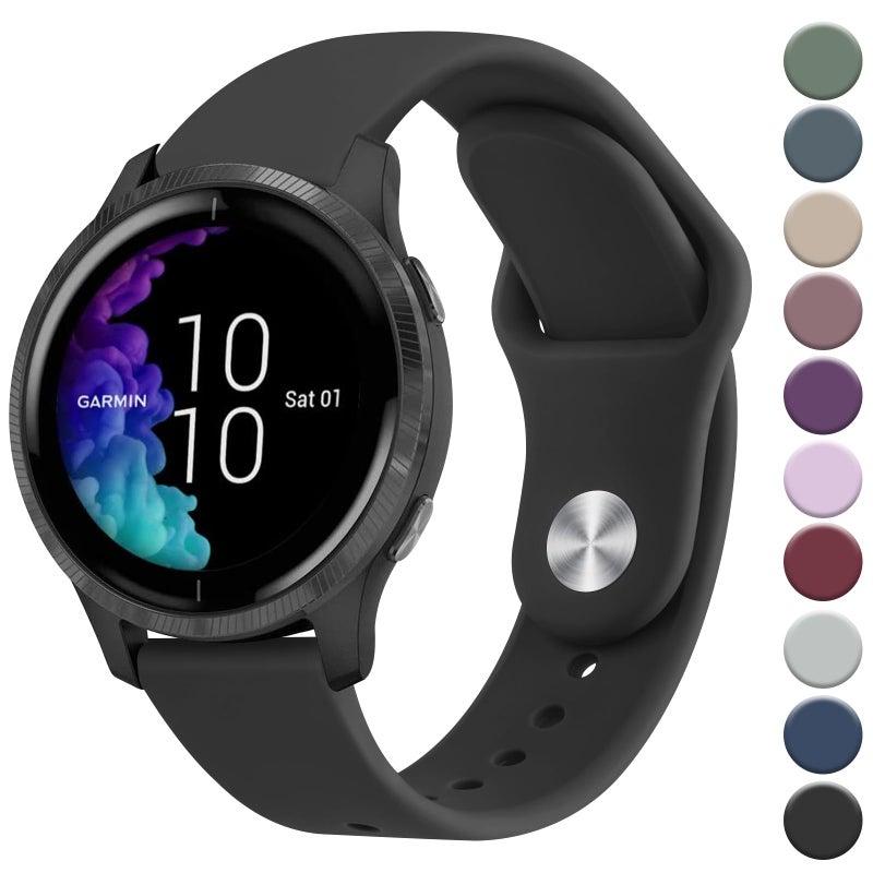 Vanjua Bands Compatible with Garmin Venu 2 Plus / Venu Sq / Venu / Vivoactive 3 Watch Band Women Men, Soft Silicone Sport Replacement Strap for Garmin Vivomove Sport, Vivoactive 3 Music, Forerunner - Image 1