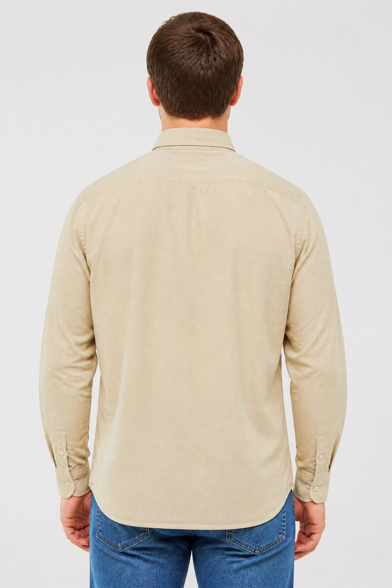La Martina Men Slim Fit Embroidered Long Sleeve Casual Shirt, Beige - Image 2