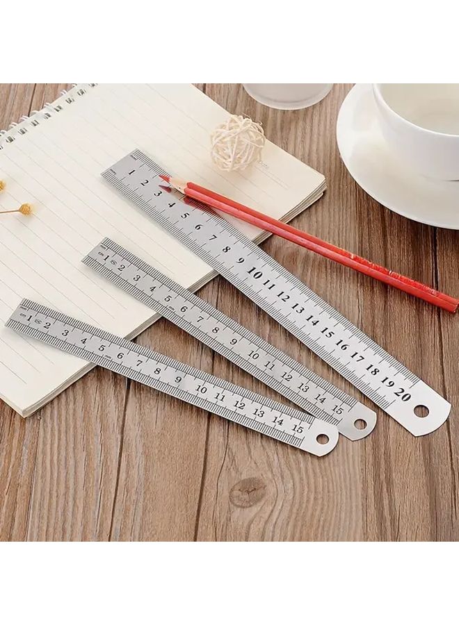 3pcs Double Sided Ruler Art Painting Sewing Quilting Craft Project Office Stationery - Image 2
